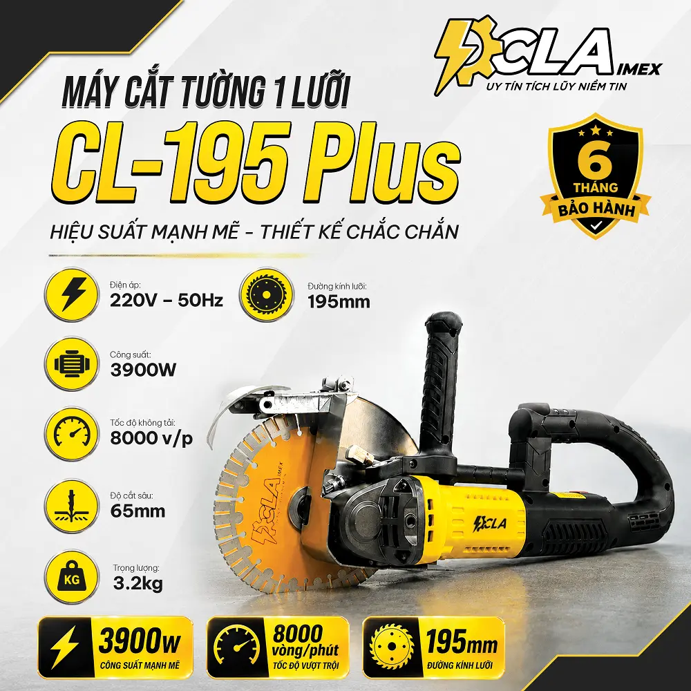 MÁY CẮT TƯỜNG 1 LƯỠI CL-195 PLUS