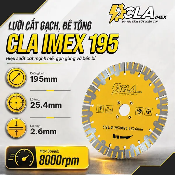 Lưỡi cắt gạch, bê tông CLAIMEX 195