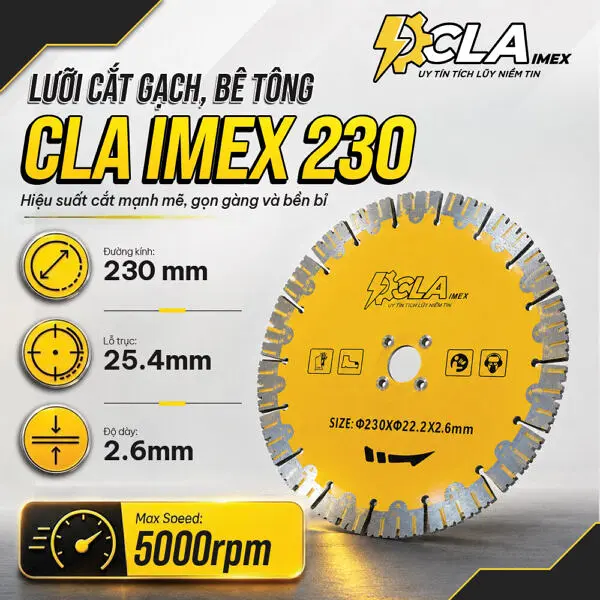 Lưỡi cắt gạch, bê tông CLAIMEX 230